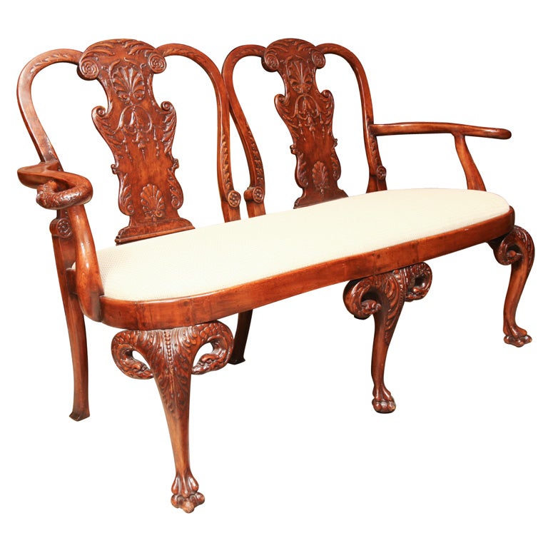 Irish II Carved Double Chair Back Settee at 1stdibs