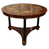 A Neoclassical Painted Walnut and Slate Center Table