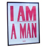 Vintage I AM A MAN Print from 1968 MLK Memphis Sanitation Workers Strike