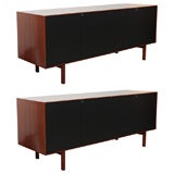 Walnut Knoll credenza with unusual embossed resin doors