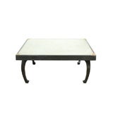 Asian inspired coffee table with cream linoleum top