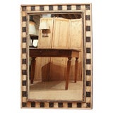 Black and White Painted Wood Mirror