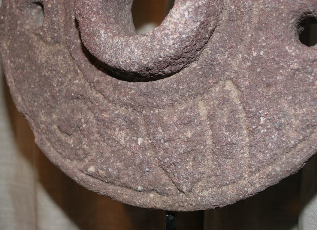 Indian Grinding Stone Wheel on Stand, Medium
