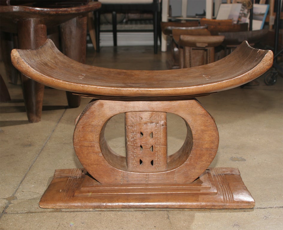 20th Century Asante Stool Side Table, Large
