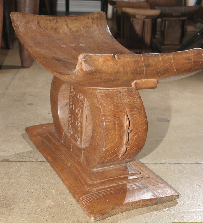 Wood Asante Stool Side Table, Large