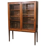 Tall and Narrow Rosewood Vitrine  by Poul Hundevad