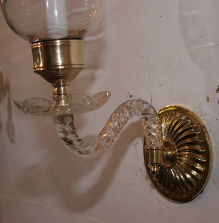 antique crystal glass sconces with fluted glass shades