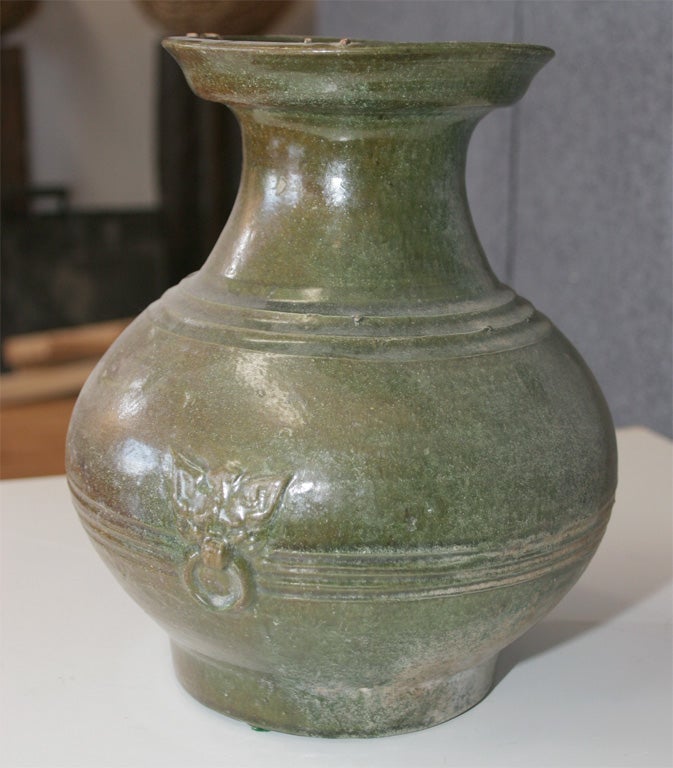 Han Dynasty Green glazed eartenware "Hu" Jar