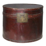 antique leather hat box