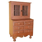 Child's Stepback Cupboard in Original Salmon Paint 2