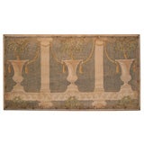 Classical Printed Textile Panel:  Trees in Urns, Columns, Swags.