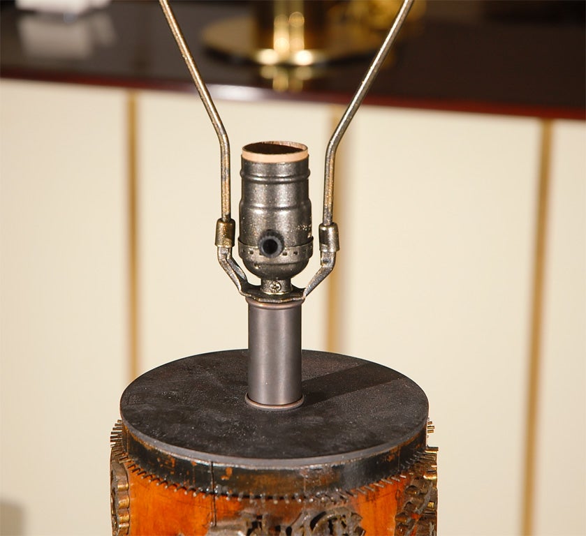 Late 1800's Wallpaper Roller Lamp 1