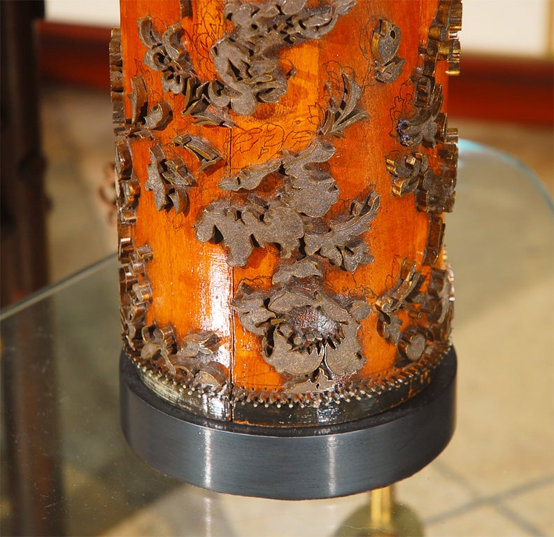 Late 1800's Wallpaper Roller Lamp 3