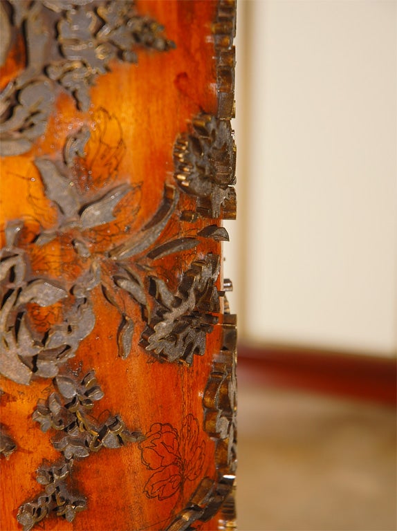 Late 1800's Wallpaper Roller Lamp 4
