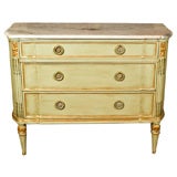 Jansen Stamped Marble Top Commode