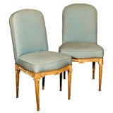 Pair of Louis XVI style painted side chairs - Stamped Jansen