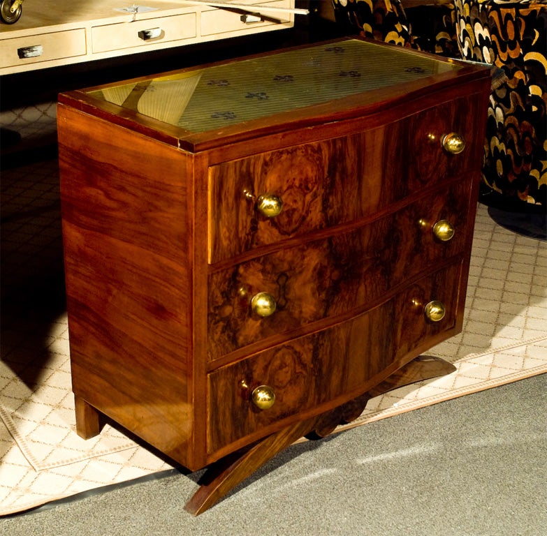 Vintage Mahogany and Burl Wood Art Deco Dresser 3