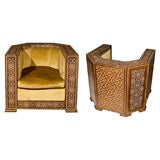 Pair of Art Deco Moroccan Inlaid Chairs