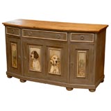 Painted cabinet with dogs