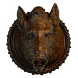 Black Forest Carved Boar's head