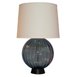 Large Light Blue Glass Orb Lamp