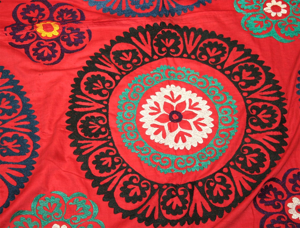 Uzbek Silk  Embroidered Samarkand Suzani 2