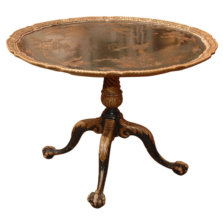 Chinoiserie Piecrust Pedestal Table