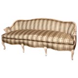 Carved Sofa with Silk Striped Fabric