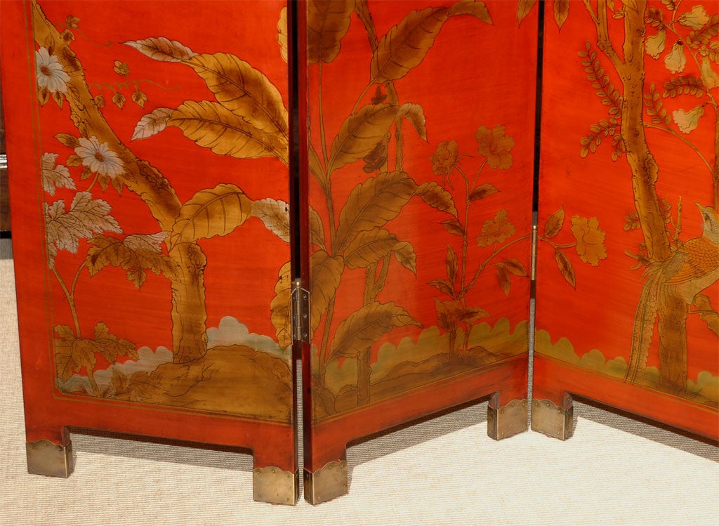Painted Red Leather Screen 7