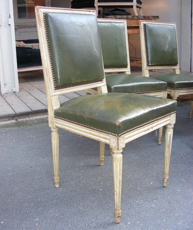 Wood Eight 1940s Louis XVI Style Chairs For Sale