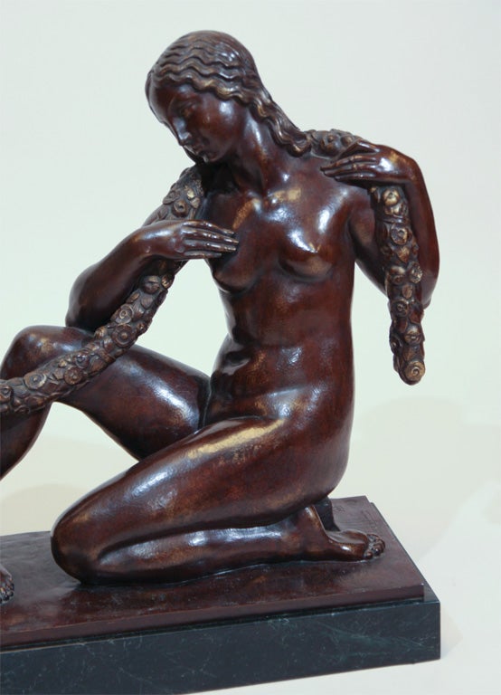 Art déco Bronze Art Déco de Joe Descomps en vente