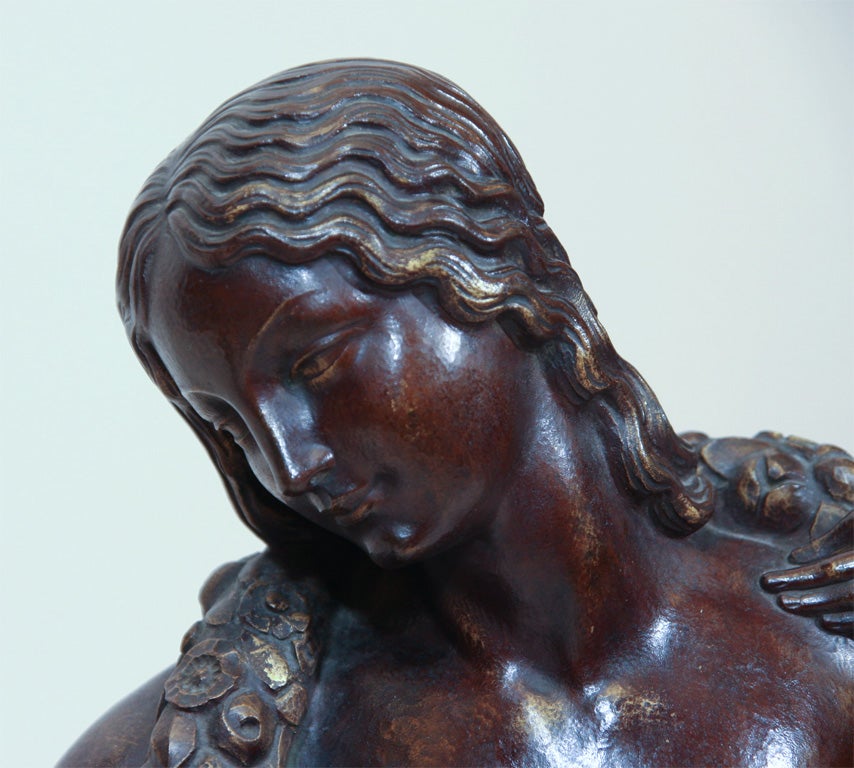French Art Deco Bronze by Joe Descomps For Sale