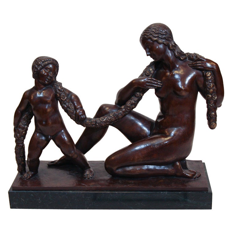 Art Deco Bronze by Joe Descomps For Sale