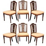 19th Century Set of Six English Mahogany Dining Chairs