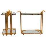Pair of French Contemporary Glass and Metal Side Tables Pair of French Contemporary Glass and Metal Side Tables