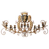 Antique Regal Crested Wall Hung Italian Candle Sconce