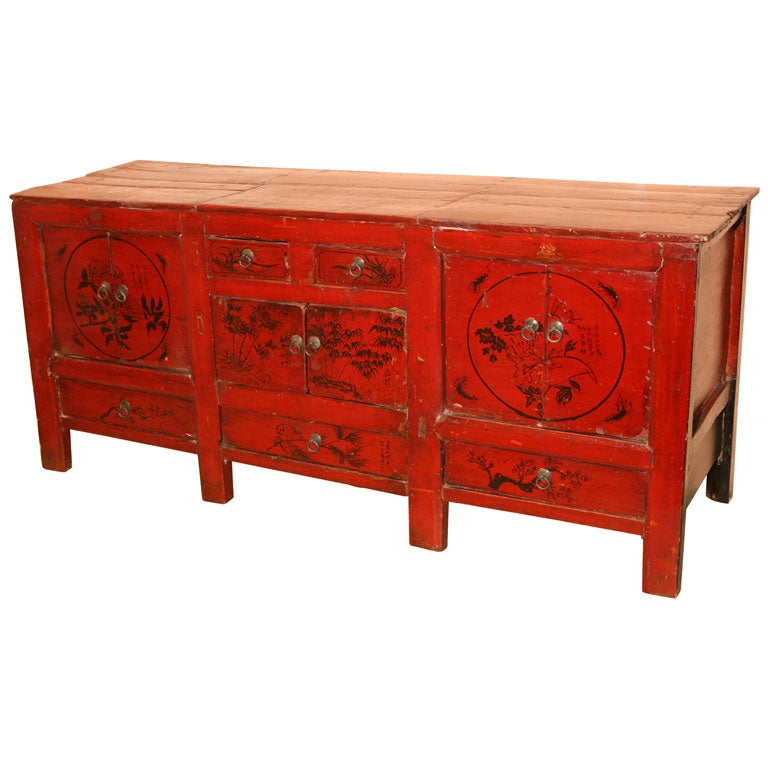 19th C. Mongolian Buffet Sideboard