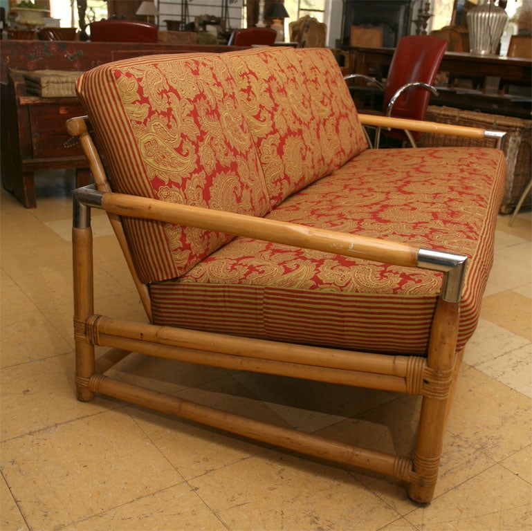 Mid-20th Century Mid Century Ficks Reed Bamboo Sofa and Table