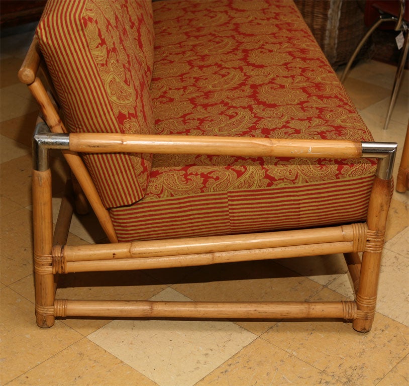 Mid Century Ficks Reed Bamboo Sofa and Table 3