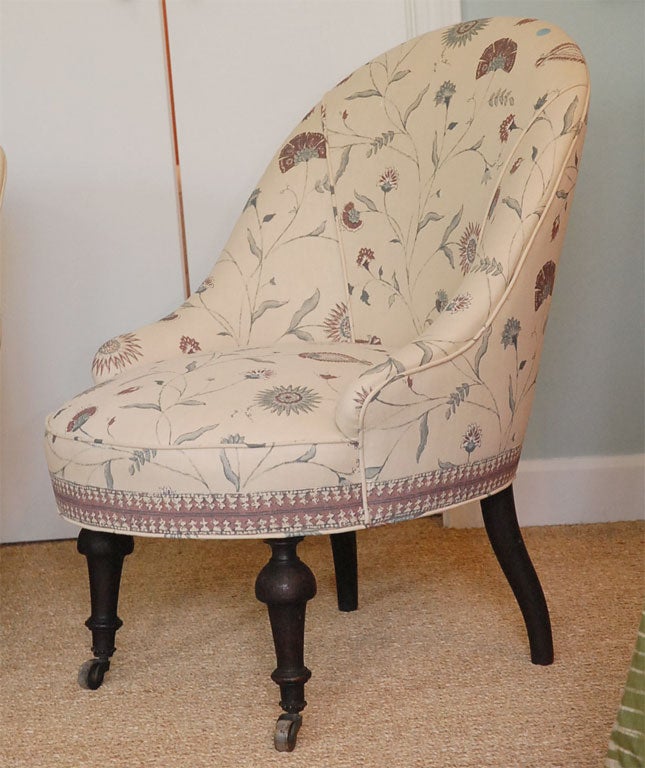 Two similar scaled Napoleon III small armchairs