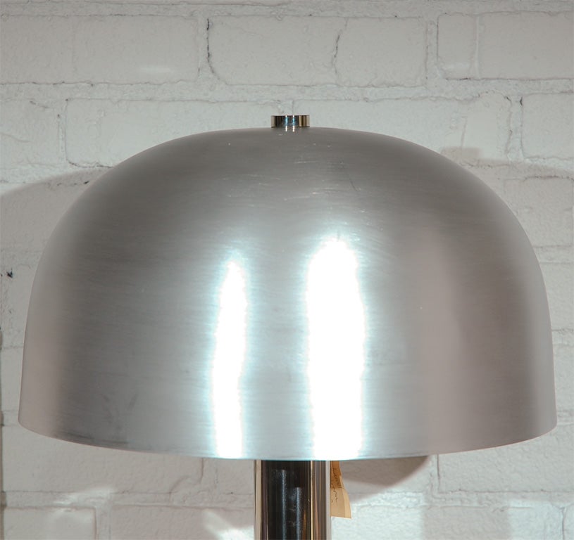 American Large-Scale Laurel Mushroom Chrome Table Lamp