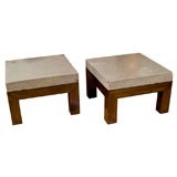 A pair of square tables