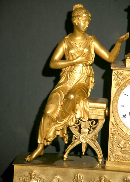 19th Century French Empire Clock For Sale