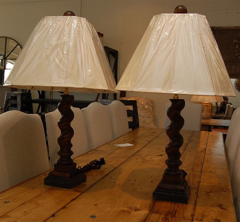 Pair of Barley Twist Lamps