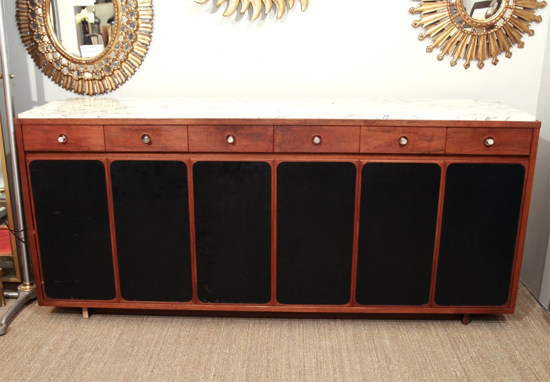 Paul McCobb Credenza with Leather Doors