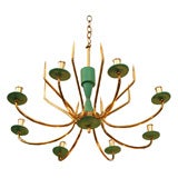 Brass Stilnovo Chandelier