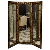 English Lacquered Mirrored Screen