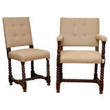 Set of Eight English 19th Century Bobbin Dining Chairs