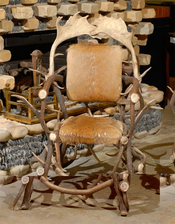 German Black Forest Horn Chairs