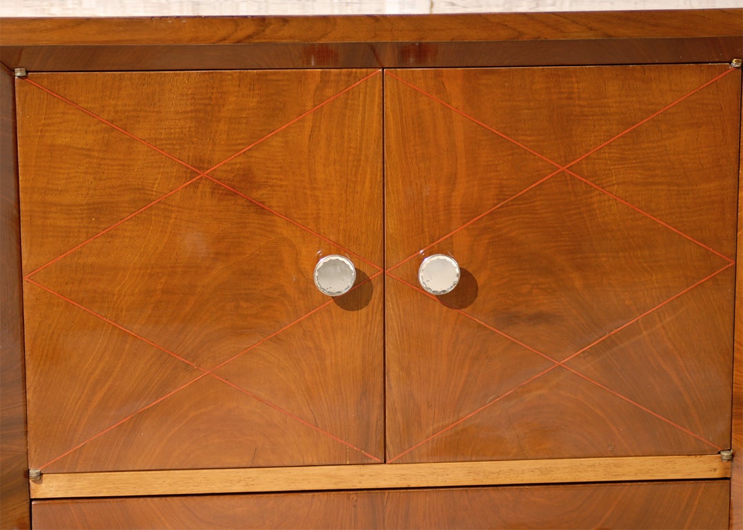 French Art Deco Sideboard with Clear Acrylic Handles, 1930s 1